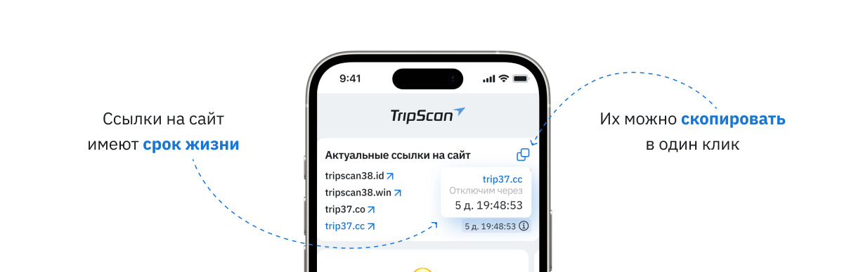 Трипскан на мобильном устройстве